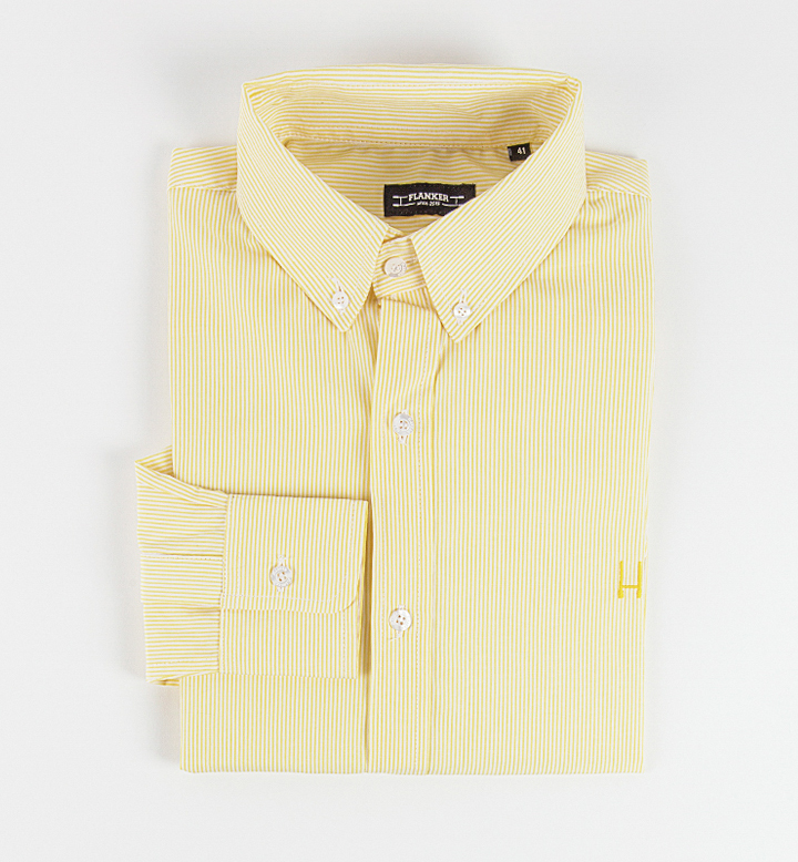 Camisa de la Colección Flanker Scrum Half Slim Popelin Amarilla